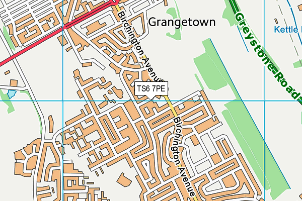 TS6 7PE map - OS VectorMap District (Ordnance Survey)