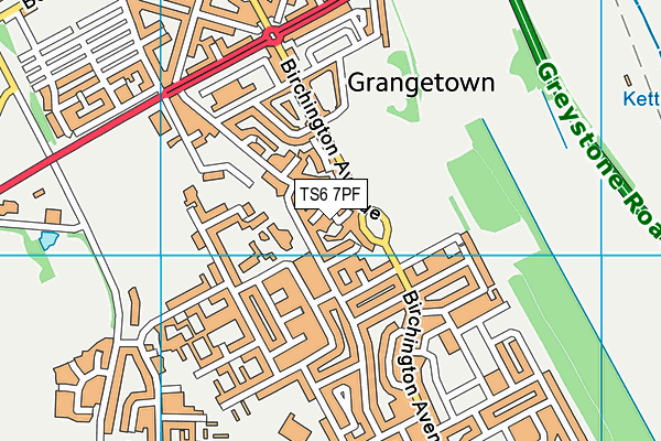 TS6 7PF map - OS VectorMap District (Ordnance Survey)