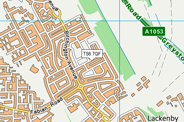 TS6 7QF map - OS VectorMap District (Ordnance Survey)