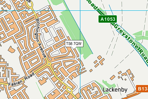 TS6 7QW map - OS VectorMap District (Ordnance Survey)