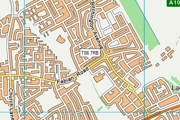 TS6 7RB map - OS VectorMap District (Ordnance Survey)