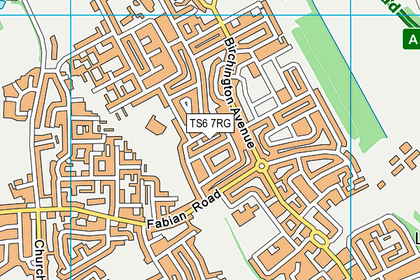 TS6 7RG map - OS VectorMap District (Ordnance Survey)