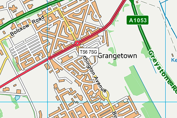 TS6 7SG map - OS VectorMap District (Ordnance Survey)