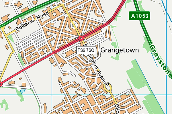 TS6 7SQ map - OS VectorMap District (Ordnance Survey)