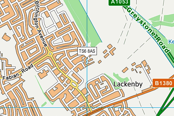 TS6 8AS map - OS VectorMap District (Ordnance Survey)