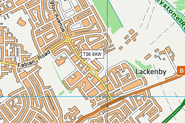 TS6 8AW map - OS VectorMap District (Ordnance Survey)