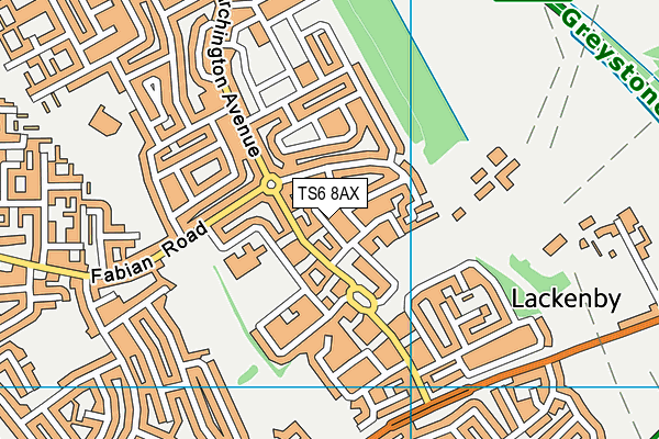 TS6 8AX map - OS VectorMap District (Ordnance Survey)