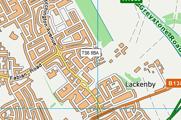 TS6 8BA map - OS VectorMap District (Ordnance Survey)