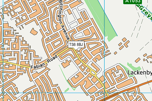 TS6 8BJ map - OS VectorMap District (Ordnance Survey)