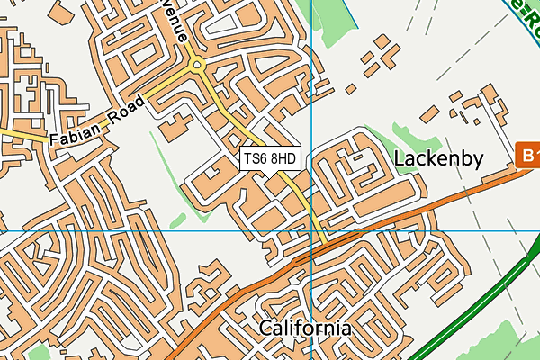 TS6 8HD map - OS VectorMap District (Ordnance Survey)