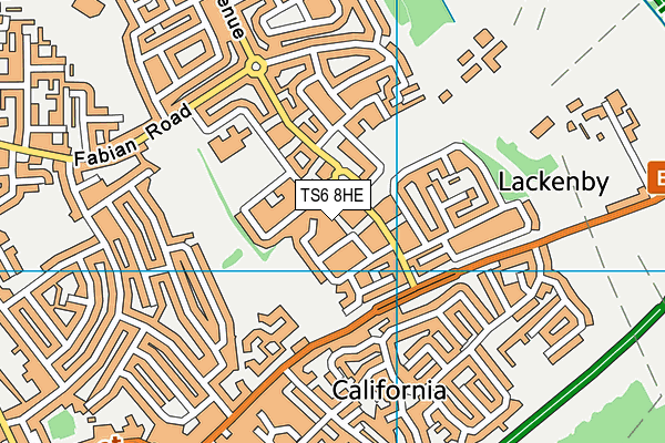 TS6 8HE map - OS VectorMap District (Ordnance Survey)