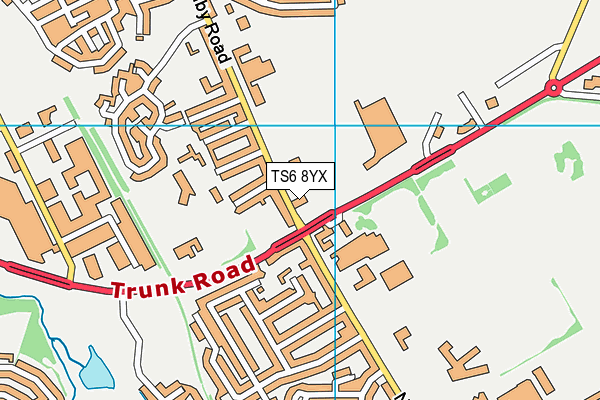 TS6 8YX map - OS VectorMap District (Ordnance Survey)