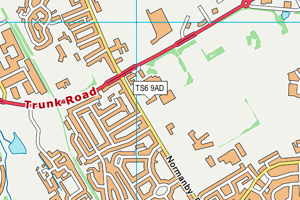 TS6 9AD map - OS VectorMap District (Ordnance Survey)