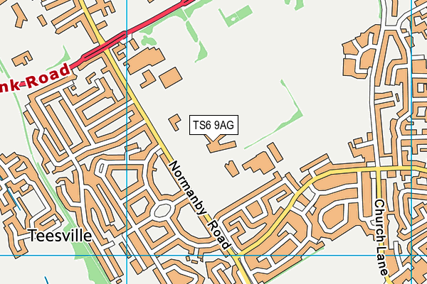 Outwood Academy Normanby map (TS6 9AG) - OS VectorMap District (Ordnance Survey)
