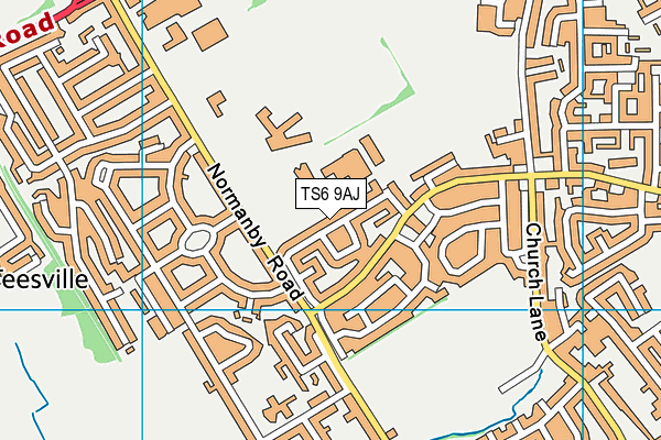 TS6 9AJ map - OS VectorMap District (Ordnance Survey)