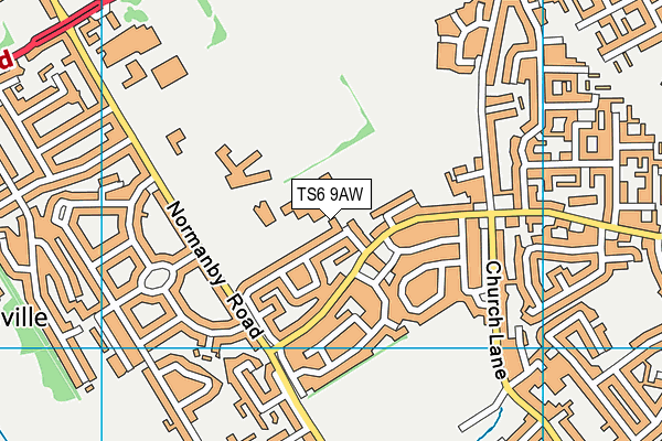 TS6 9AW map - OS VectorMap District (Ordnance Survey)