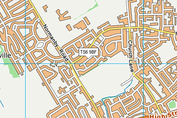 TS6 9BF map - OS VectorMap District (Ordnance Survey)