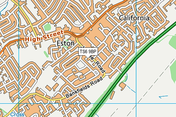 TS6 9BP map - OS VectorMap District (Ordnance Survey)