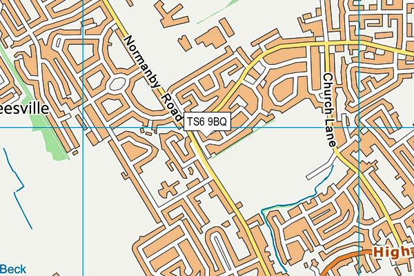 TS6 9BQ map - OS VectorMap District (Ordnance Survey)