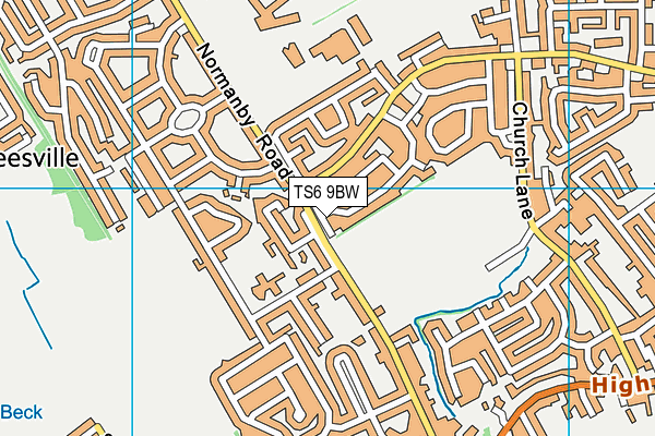 TS6 9BW map - OS VectorMap District (Ordnance Survey)