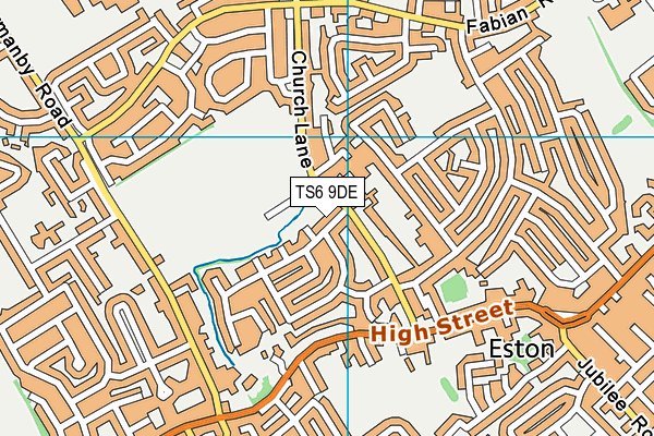 TS6 9DE map - OS VectorMap District (Ordnance Survey)