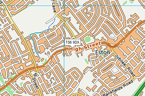 TS6 9DX map - OS VectorMap District (Ordnance Survey)