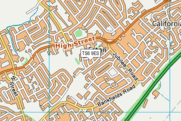 TS6 9ES map - OS VectorMap District (Ordnance Survey)