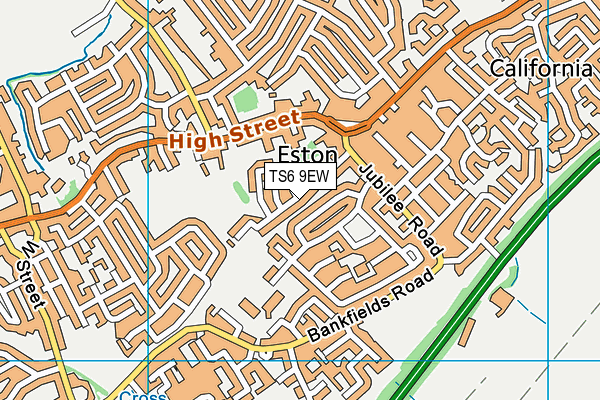 TS6 9EW map - OS VectorMap District (Ordnance Survey)