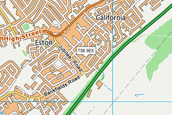 TS6 9EX map - OS VectorMap District (Ordnance Survey)