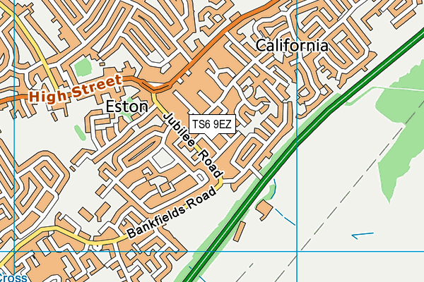 TS6 9EZ map - OS VectorMap District (Ordnance Survey)