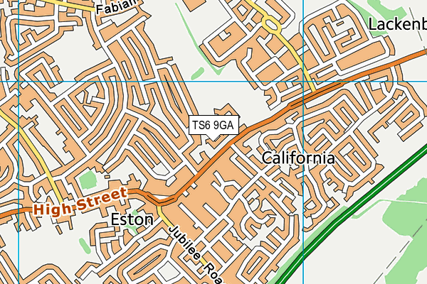 TS6 9GA map - OS VectorMap District (Ordnance Survey)