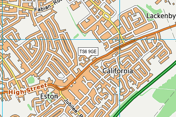 TS6 9GE map - OS VectorMap District (Ordnance Survey)