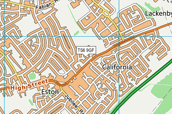 TS6 9GF map - OS VectorMap District (Ordnance Survey)