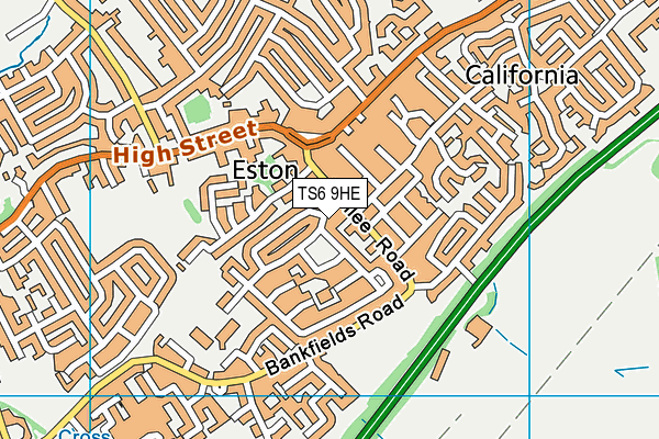 TS6 9HE map - OS VectorMap District (Ordnance Survey)