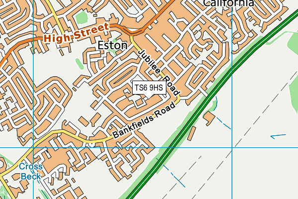 TS6 9HS map - OS VectorMap District (Ordnance Survey)