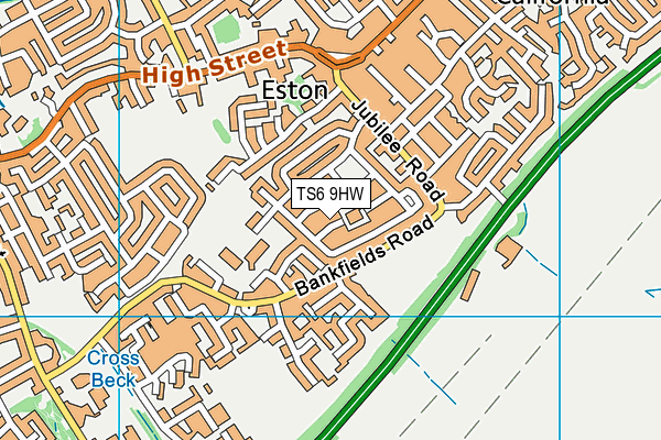 TS6 9HW map - OS VectorMap District (Ordnance Survey)