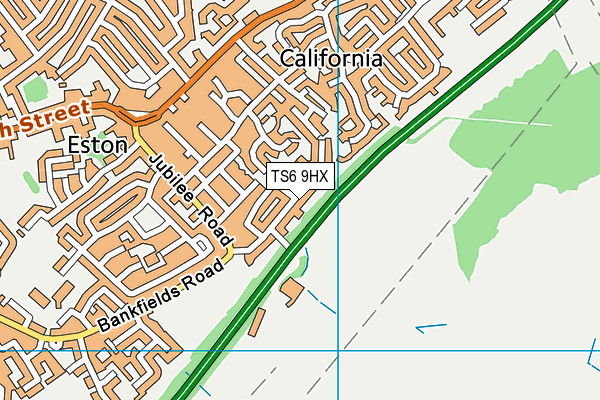 TS6 9HX map - OS VectorMap District (Ordnance Survey)