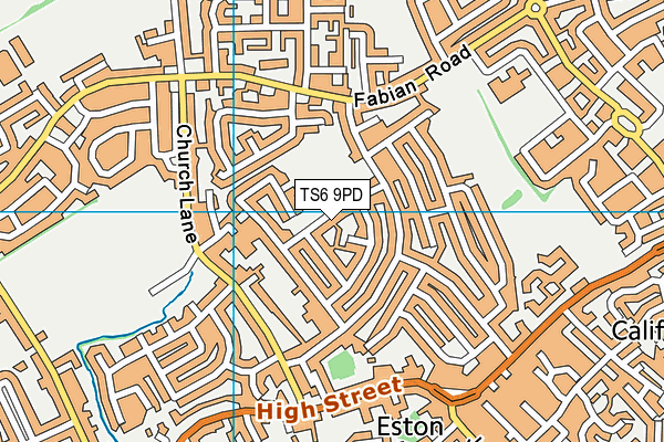 TS6 9PD map - OS VectorMap District (Ordnance Survey)