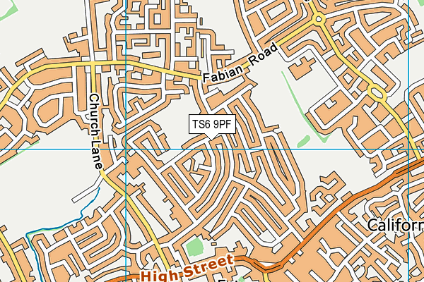 TS6 9PF map - OS VectorMap District (Ordnance Survey)