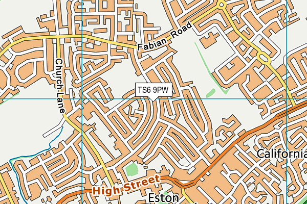 TS6 9PW map - OS VectorMap District (Ordnance Survey)