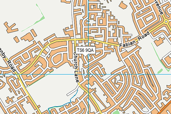 TS6 9QA map - OS VectorMap District (Ordnance Survey)