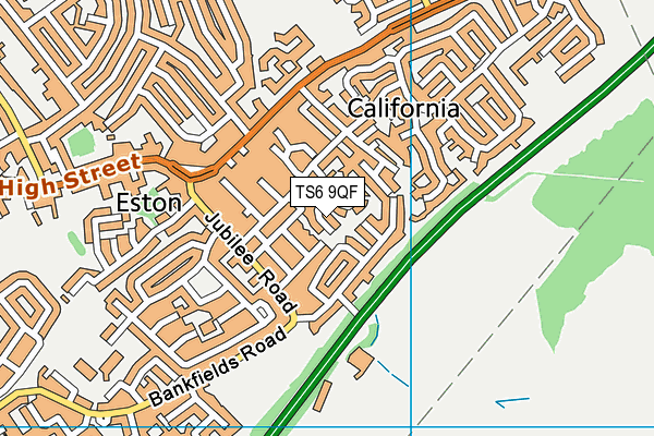 TS6 9QF map - OS VectorMap District (Ordnance Survey)