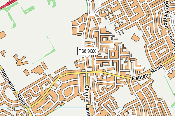 TS6 9QX map - OS VectorMap District (Ordnance Survey)