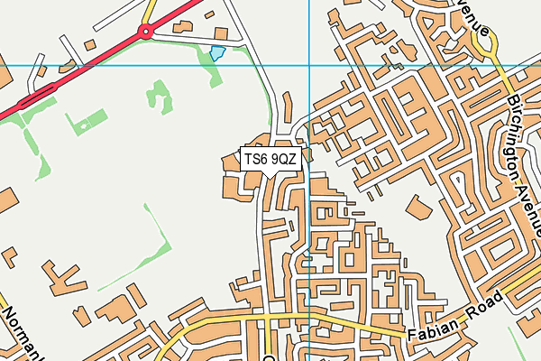 TS6 9QZ map - OS VectorMap District (Ordnance Survey)