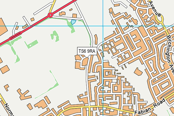 TS6 9RA map - OS VectorMap District (Ordnance Survey)