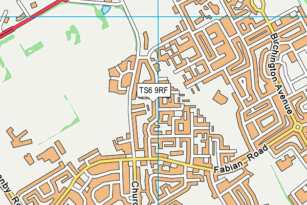 TS6 9RF map - OS VectorMap District (Ordnance Survey)