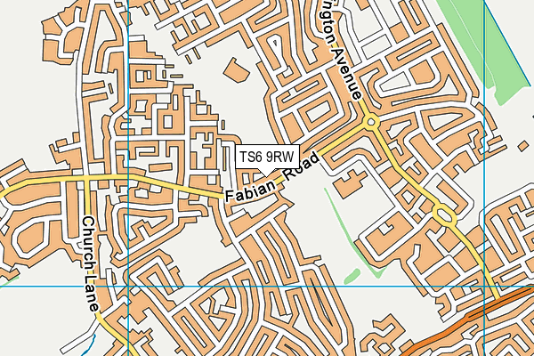 TS6 9RW map - OS VectorMap District (Ordnance Survey)