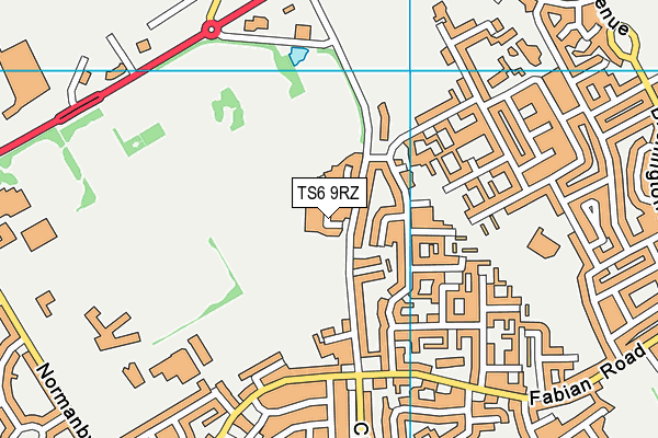 TS6 9RZ map - OS VectorMap District (Ordnance Survey)