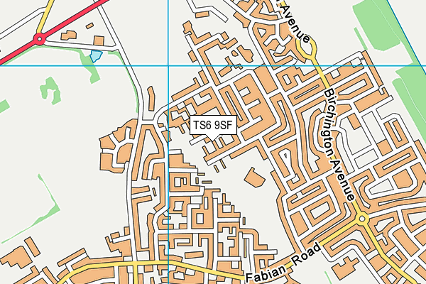 TS6 9SF map - OS VectorMap District (Ordnance Survey)