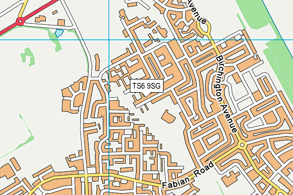 TS6 9SG map - OS VectorMap District (Ordnance Survey)